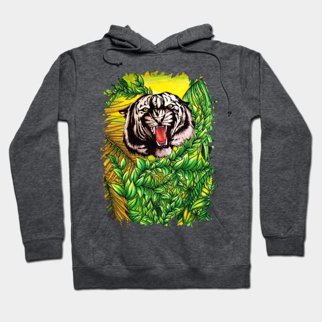 Tiger Roar on the Jungle Hoodie by BluedarkArt